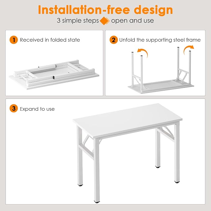Need Small Folding Computer Desk, 31.5 Inch Writing Table, Sturdy Foldable Desk - Image 5