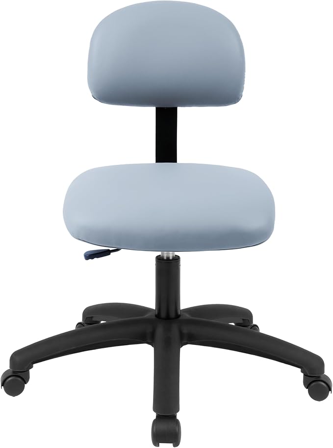 Chair Master FSS Series Square seat Low (17"-22") seat Height Chair. Vinyl-for Office, Garage, Desk, Shop, Computer, Doctor, Medical, Easy to Clean! NO Footring (Gray, Low, _Standard Casters)