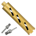2.5" Dry Core Drill Bits for Cured Concrete with Rebar Brick Blonck Masonry etc 12.2in/310mm Drilling Depth，10mm Diamond Segment Height，2 Adapters