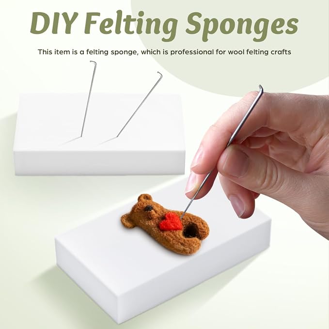 8pcs High Density Sponge Block Wooden Needle Holder Wool Felting Foam Needle - Image 3
