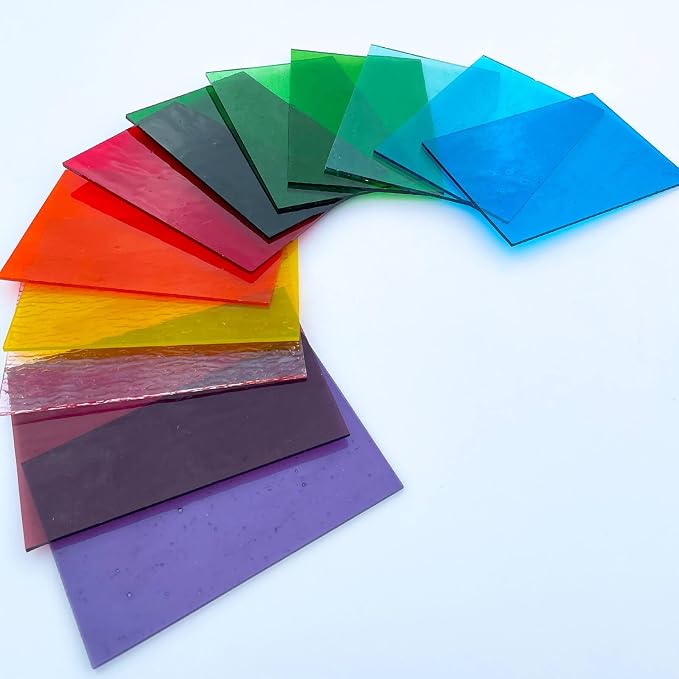 LITMIND 12 Sheets Transparent Stained Glass Pack – 6 x 4 Inch Assorted Colors - Image 7
