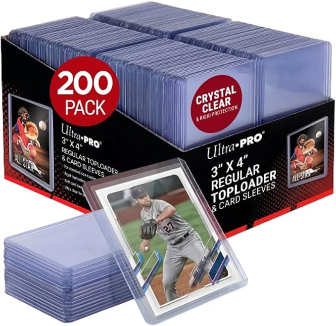 Ultra Pro Toploaders and Card Sleeves Bundle – 3" x 4" Clear Regular Toploaders by UltraPro