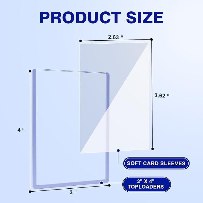 Prilino Topload Card Holders & Sleeves, Collectible Protectors, 300 Pack | - Image 2