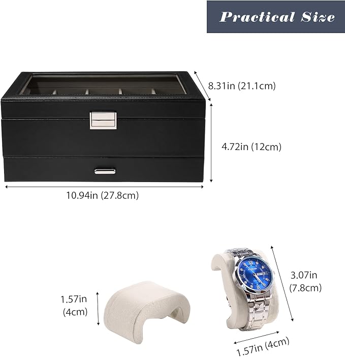 ProCase Watch Box, 10 Slot Watches Display Case - Image 7
