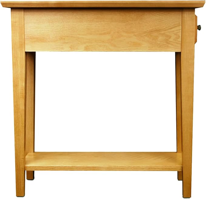 Leick Home Teegan End Table, Solid Wood, 1 Storage Drawer, Bottom Display Shelf - Image 8