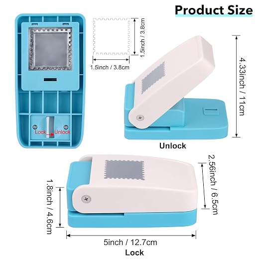 BAOFALI Stamp Puncher 1.5x1.5inch Large Square Postage Stamp Punch |Stamp Hole - Image 2