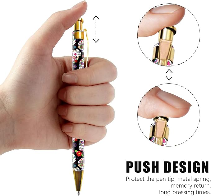 Ballpoint Pen 3Pcs Click Black Ink Metal Retractable 1.0 mm Medium Ballpoint - Image 2