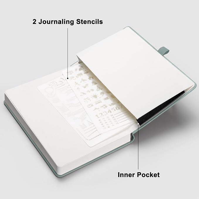 RETTACY Dotted Journal Notebook, 192 Pages, A5 Medium Size | Leather Hardcover - Image 7