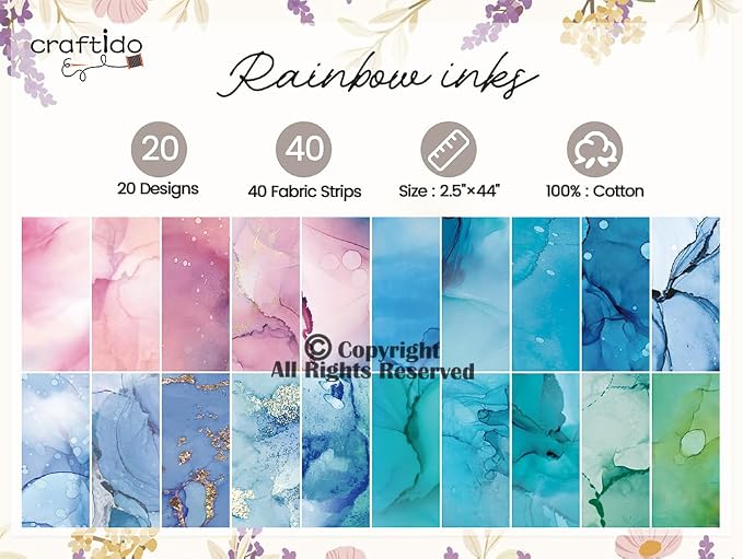 Craftido-20 Options-100% Cotton Jelly Roll Fabric Precut Strips - Image 4