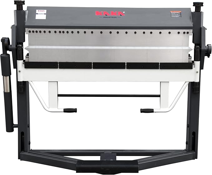 KAKA INDUSTRIAL Pan and Box Brake, 50-inch Sheet Metal Brake Machine with Fingers, 16-Gauge Mild Steel Capacity Box and Pan Brake with Foot Clamp, 0-150° Folding Angle PBB-5016/3SH