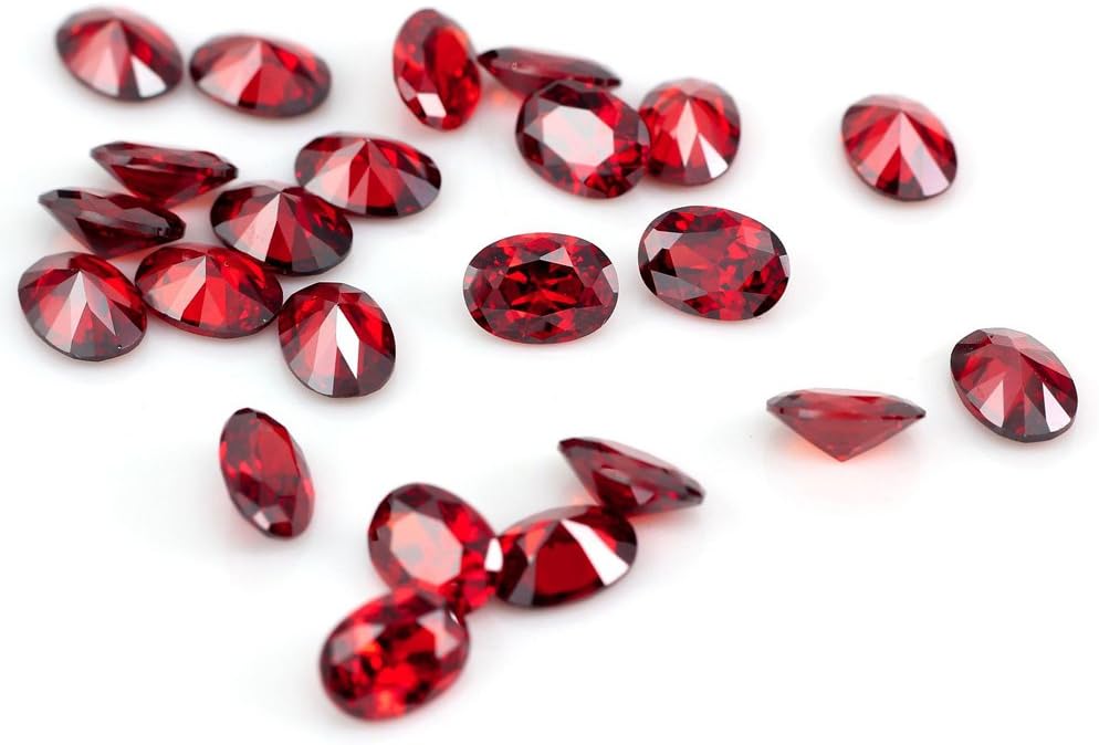 Ximimark 10Pcs Oval Shape Cut Red Mozambique Loose Gemstone 7x5mm - Image 6