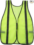 SIFE 10 Pack High Visibility Reflective Safety Vest,Made from Breathable and Neon Yellow Mesh Fabric,light weight for Man and Woman(Yellow-Black, 10 pack)