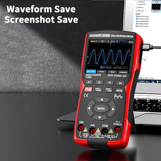 3 in 1 Handheld Oscilloscope Automotive Dual Channel 50MHz with Digital Multimeter and Signal Generator