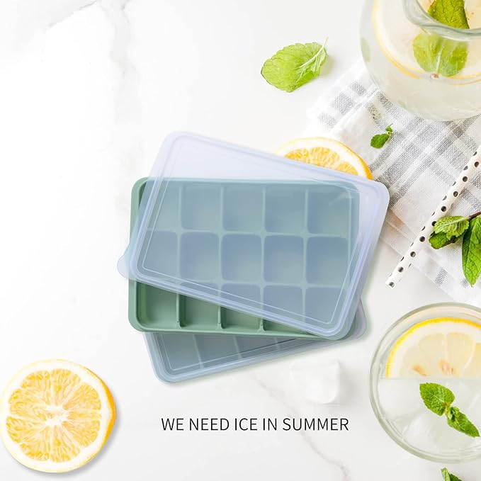 Tvmania Ice Cube Trays Set of 2, 15-Cube Silicone Molds - Image 4