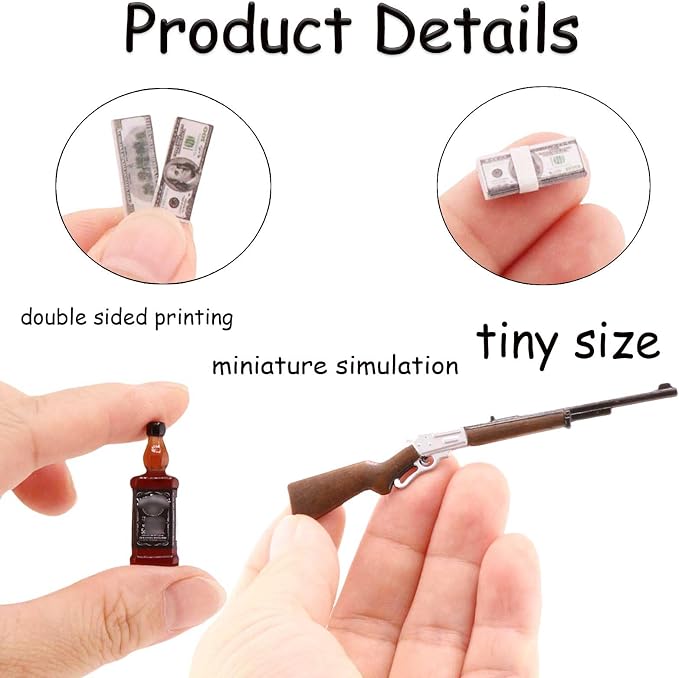 1 Set Miniature Things 1/12 Scale Dollhouse Accessories Miniature Money Mini - Image 2