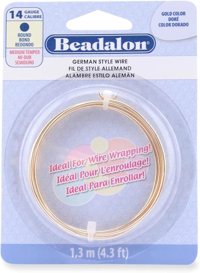 Beadalon German Style Wrapping Wire, 14 Gauge, 1.3 m / 4.3 ft by Beadalon