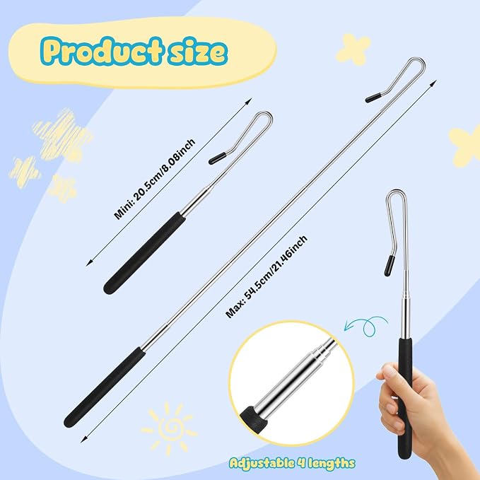 2 Pcs Adjustable Puppet Handles Metal Arm Control Rod Arm Control Stick - Image 2