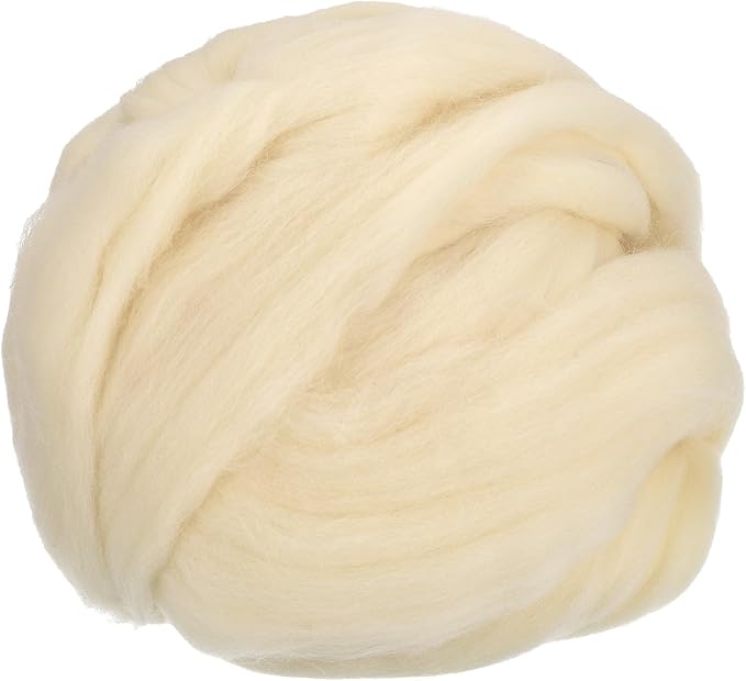 uxcell Needle Felting Wool, 3.5 Oz Nature Fibre Wool Yarn Roving by uxcell