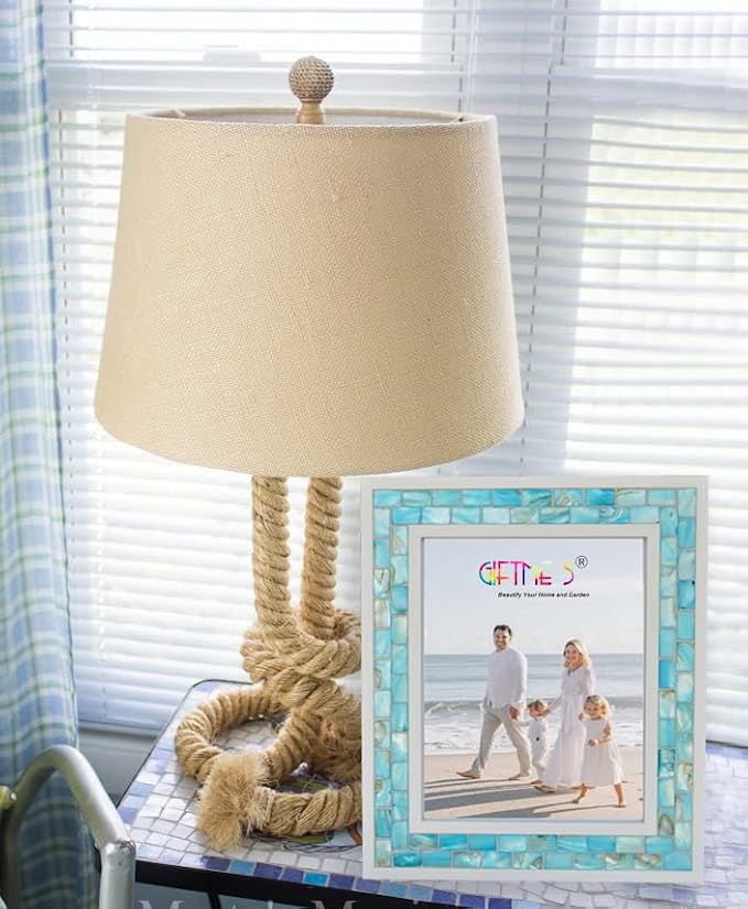 Beach Picture Frame 6x8, Mother of Pearl Photo Frame, Mosaic Glass 6 by 8 - Image 4
