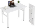 Need Small Folding Computer Desk, 35.8 Inch Writing Table, Sturdy Foldable Desk by Need