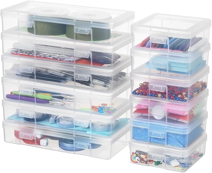 novelinks Clear Pencil Box and Small Plastic Storage Containers - Image 2