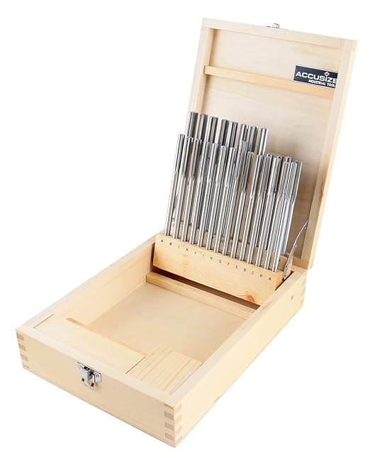 Accusize Industrial Tools 26 Pc Letter Size A to Z H.S.S. Chucking Reamer Set, 5500-SL00