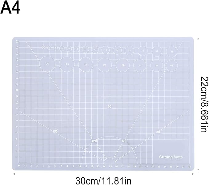 Translucent Cutting Mat, See Through Self Healing Cutting Mat, Non Slip Gridded - Image 3