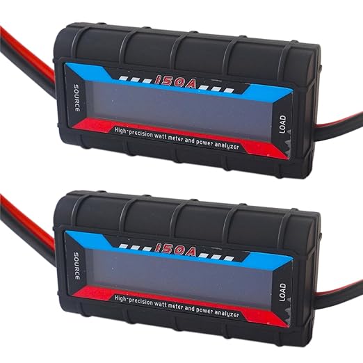 2Pcs 200A RC Watt Meter, DC 0-60V High Precision Power Analyzer, Volt Amp Watt Checker with Digital LCD Screen for Voltage/Current/Power/Charge/Energy Measurement