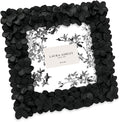 Laura Ashley 4x4 Black Flower Textured Hand-Crafted Resin Picture Frame w/Easel by Unknown