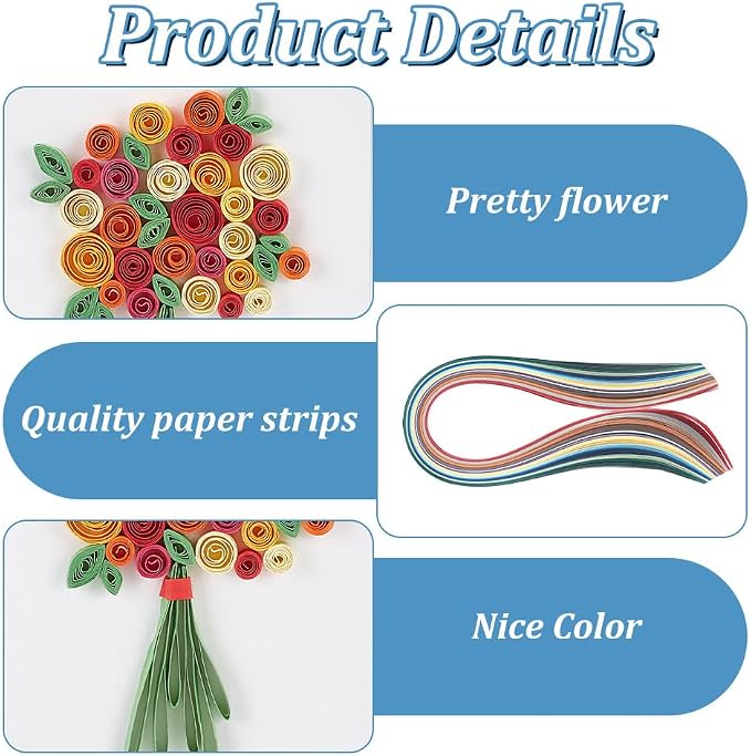 WEBEEDY Paper Quilling Kit 20 Sets Flower Card Quilling Kit - Image 3