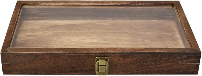 MOOCA 2 Pcs Wood Tempered Glass Top Jewelry Display Case Accessories Storage Box - Image 4