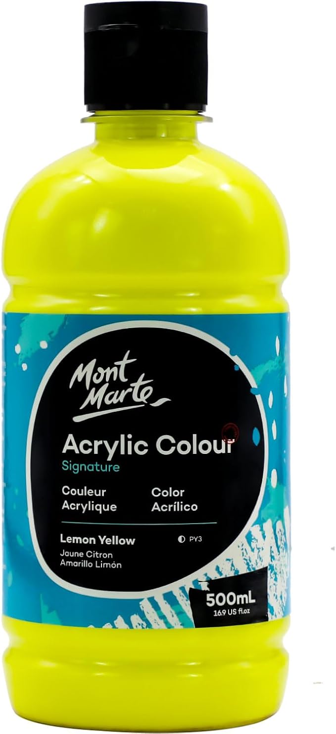 Mont Marte Signature Lemon Yellow Acrylic Paint, Semi-Matte Finish, Suitable by MontMarte