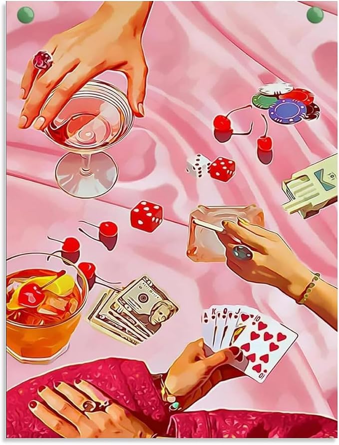 Tiwabb Vintage Poker Drinks Cross Stitch Kit by DIYHomeDecor