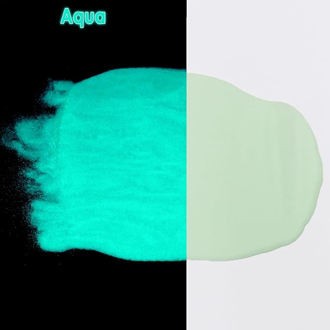 Matio Glow in The Dark Pigment Powder, 15g/0.5oz Aqua Luminous Pigments | Epoxy - Image 2