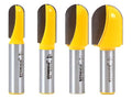 YONICO Round Nose Core Box Router Bit Set 4 Bit 1/2-Inch Shank 14461