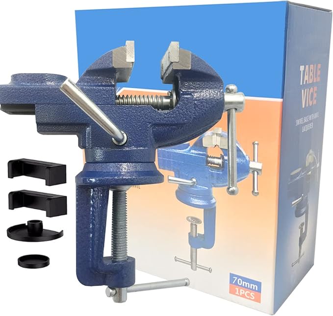 Mini Table Clamp Small Bench Vice New upgraded cast iron manufacturing Jewelers Hobby Clamps Craft Repair Tool Portable Work Bench Vise (mini) (3 INCH)