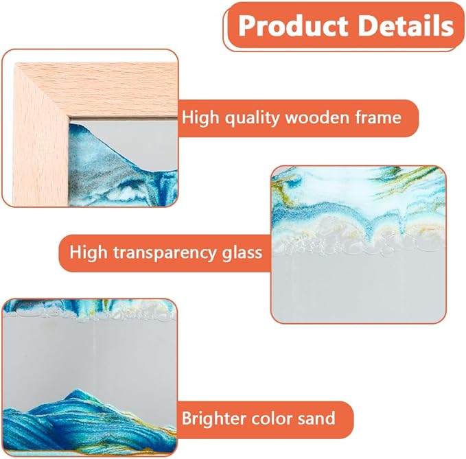 Bochino Moving Sand Art Picture Dynamic Sand Picture 3D Sand Art Frame - Image 3