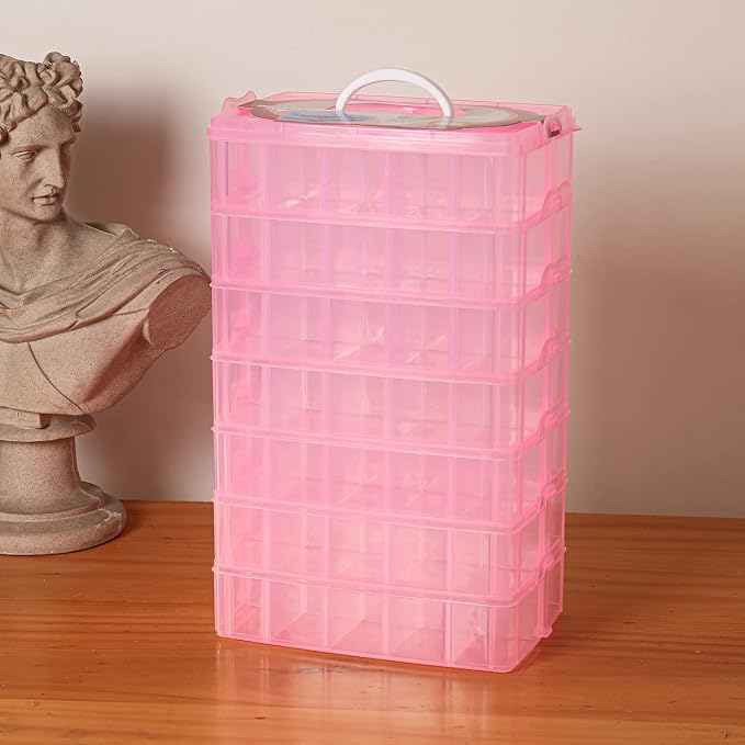 Sooyee 7 Layers Stackable Storage Container, 70 Adjustable Compartments - Image 6