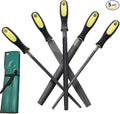 Metal File Set, 5-Piece, 10-inch,High Carbon Steel File,Work for Metal, Wood,Plastic