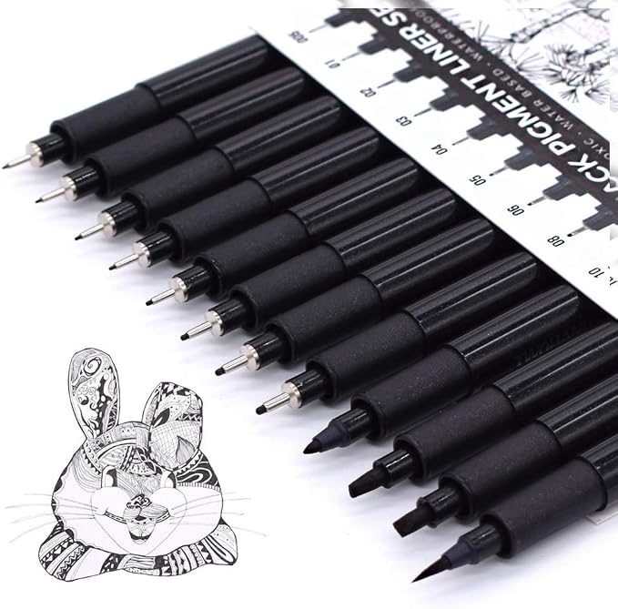 TWOHANDS Art Pens, Fineliner Ink Pens, Pigment Pen, Fine Point, Waterproof by TWOHANDS