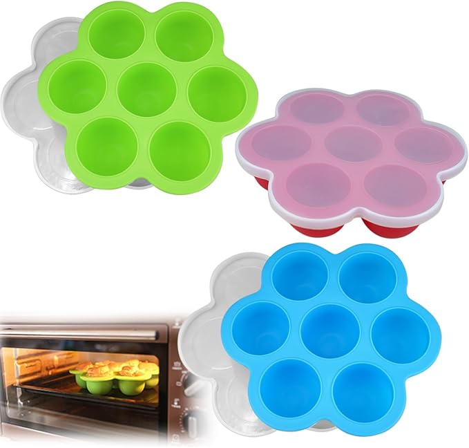 3 Pack Silicone Egg Bite Mold for Air Fryer Silicone Molds by Qicfrk