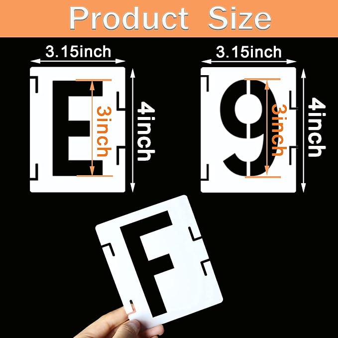 YEAJON 3 Inch Letter Stencils Symbol Numbers Craft Stencils, Chalkboard - Image 3