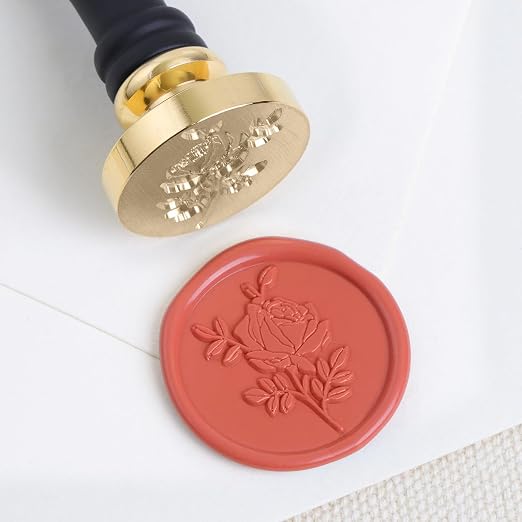 UNIQOOO Wild Rose Wax Seal Stamp | French Rose Botanical Flower Stamp Perfect by UNIQOOO