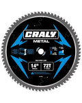 CRALY 14 Inch 72 Teeth Steel and Ferrous Metal Cutting Circular Saw Blade, 1 Inch Arbor, Thin Kerf, Professional Carbide Tipped Blade for Angle Iron, Threaded Rod, EMT Conduit(C1472MC)