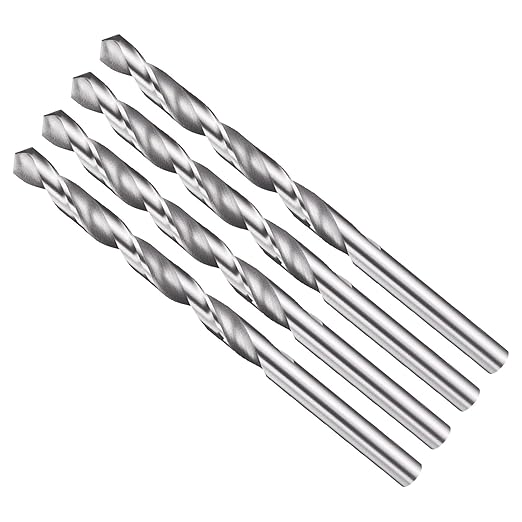 Drill Bit, 5.2mm Cutting Diameter, 4241 HSS 118° Cutting Angle Uncoated Bright Versatile Jobber Bits - (Applications: for Drilling Plastic Wood Soft Metal), 4-Pieces