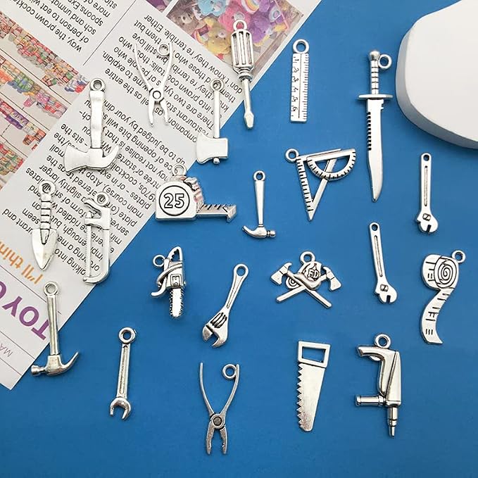 WOCRAFT 120pcs Antique Silver Tool Charms - Image 4