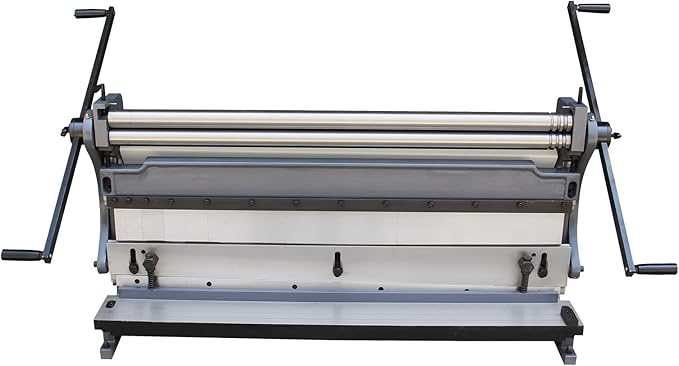 KAKA Industrial Sheet Metal Brake 40 inch 3-in-1, Shear and Slip Roll Combo | 20-Gauge Heavy Duty Bending Machine with Back Gauge and Segment Fingers for Metal Fabrication