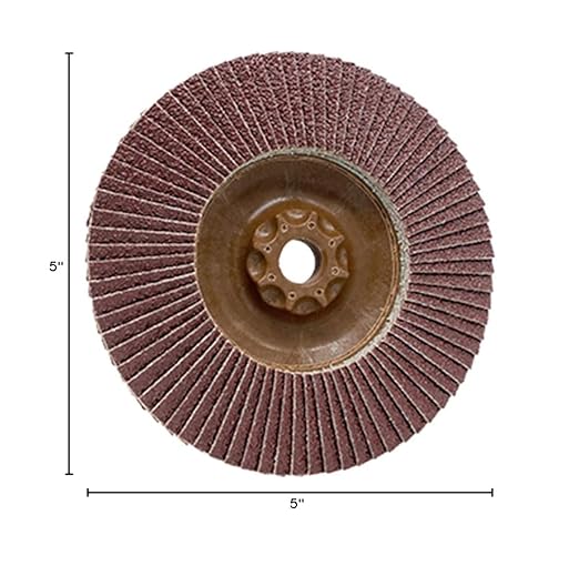 CS Unitec | 93866 | PLANTEX® Aluminum Flap Disc. 5" Diameter, 5/8" x 11 Spin-On, 60 Grit, Pack of 10 - Made in Germany