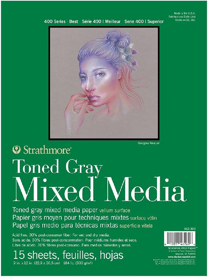 Strathmore 400 Series Toned Mixed Media Pad, 184 lb. Paper, 9 X 12 inches by StrathmorePaper