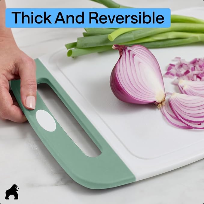 GORILLA GRIP BPA-Free Reversible Kitchen Cutting Board Set of 3, US Designed - Image 7